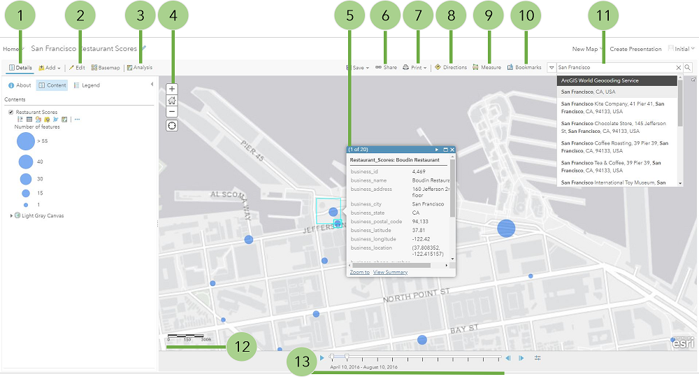 Map Viewer with elements labeled Map Viewer with elements labeled